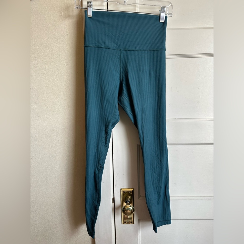 Lululemon Dark Teal Ribbed Align Leggings 25in - 12